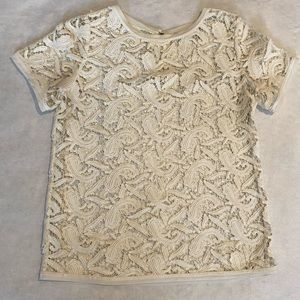 Loft Paisley Sheer Crochet Blouse